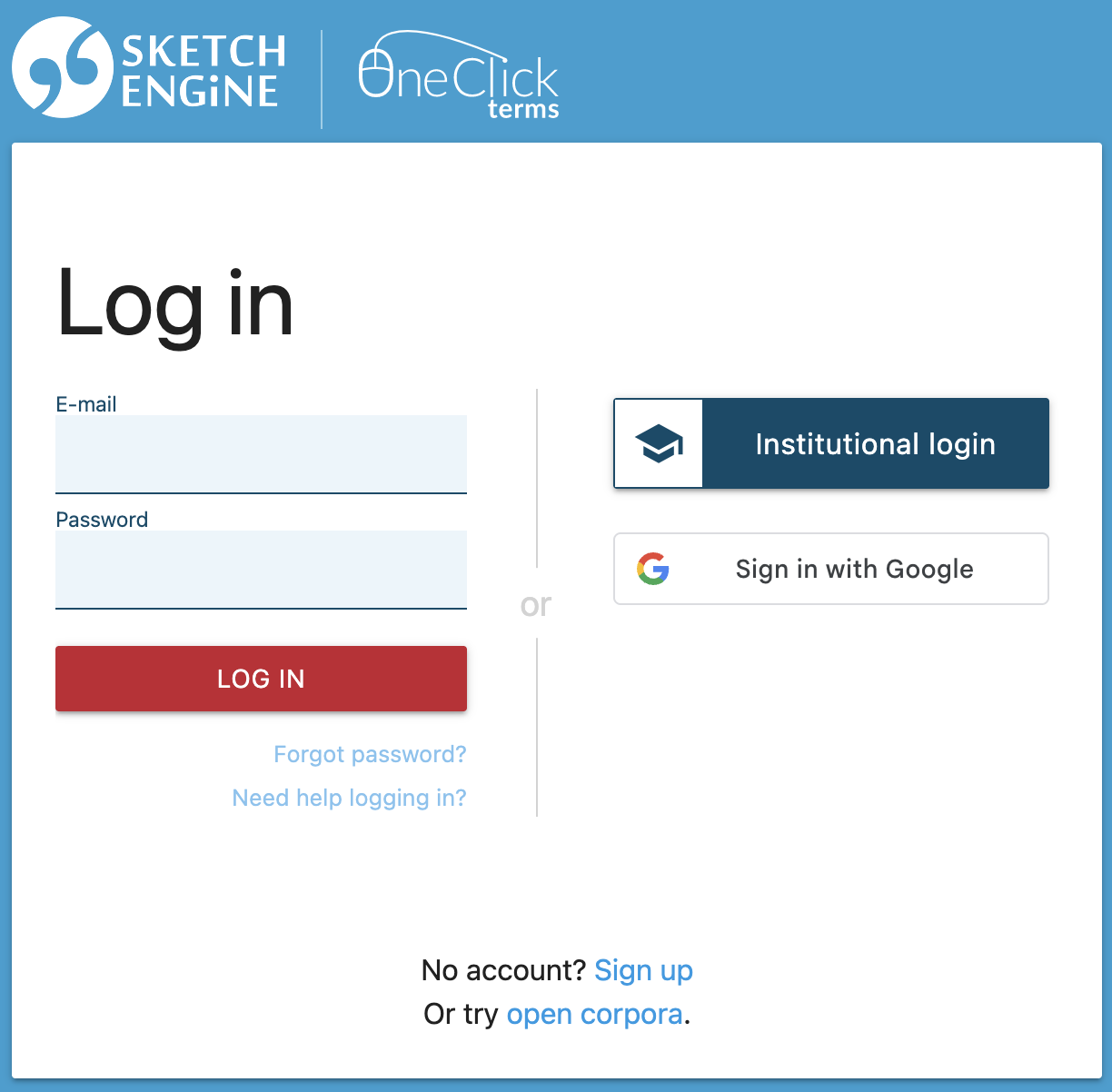 The institutional login screen, where you choose your university.