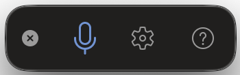 Floating toolbar of the Dictate feature