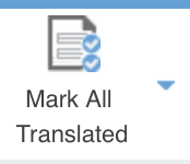 Le bouton Mark All Translated du ruban Translation.
